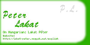peter lakat business card